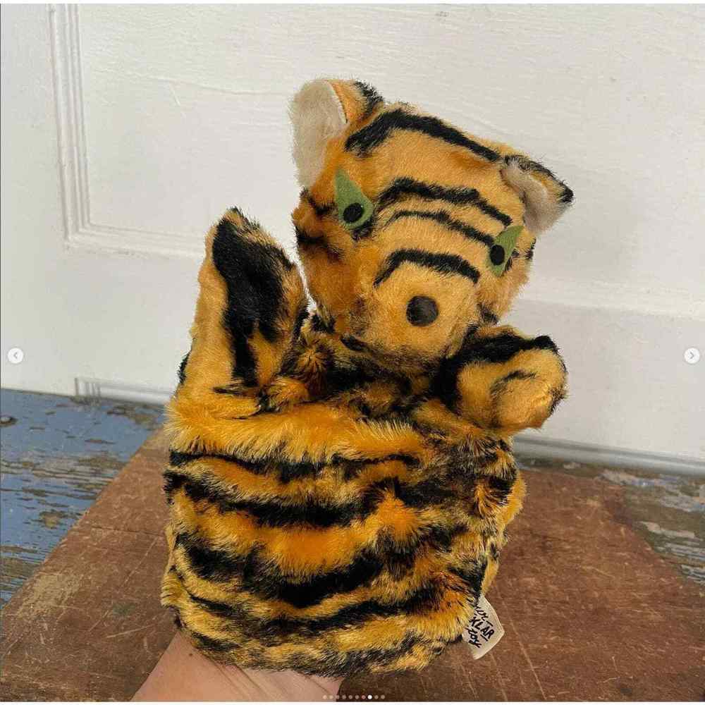 Vintage Hand Puppet Ka-Klar Connecticut Fabric Toy TIGER